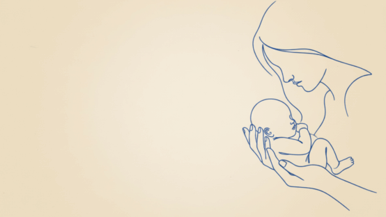 Header image for midwife roles in Australia article, featuring subtle line art of hands holding a newborn on a neutral background.
